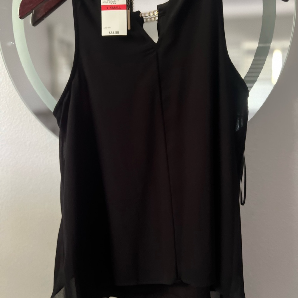 Thalia Sodi Black Ruffled Sleeveless Blouse new with tag - Picture 5 of 7